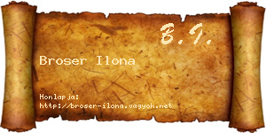 Broser Ilona névjegykártya